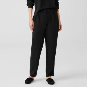 NWT Eileen Fisher Silk Georgette Crepe Pleated Pant